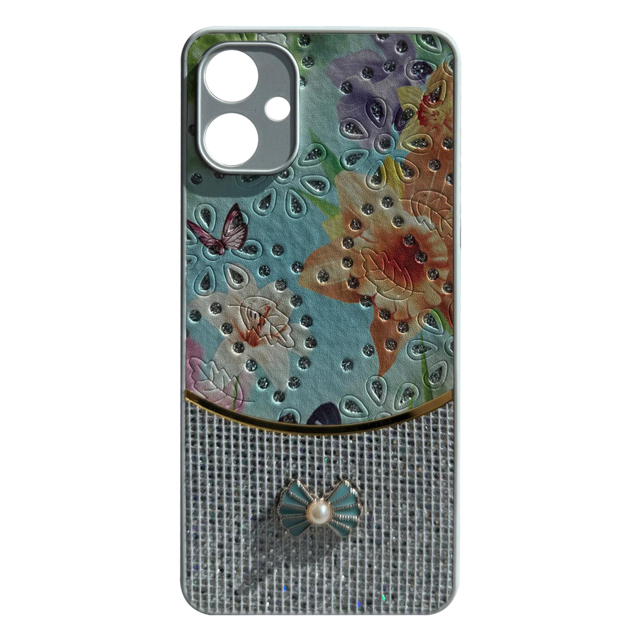 Sparkle Glitter Bling Phone Case in White With Colorful Cover For Galaxy A06